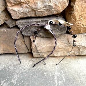 New🌟Anthropologie Elegant Black and Brown Beaded Headband
